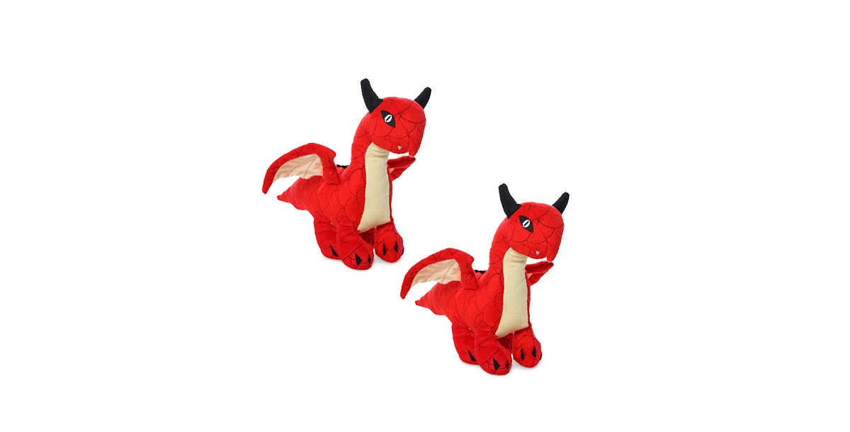 Dragon Red, 2-Pack Dog Toys - Red