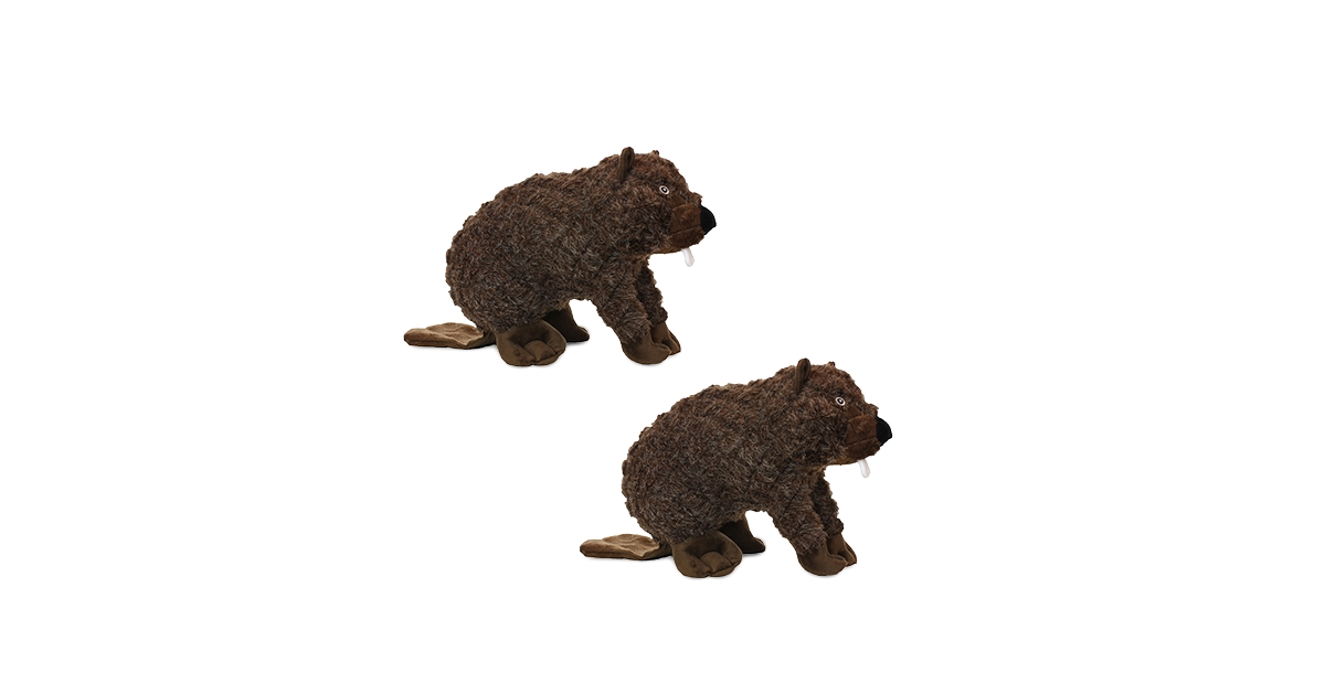 Massive Nature Beaver, 2-Pack Dog Toys - Brown