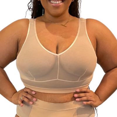 Plus Size Nude Shade Wireless Comfort Mesh Tank Bra