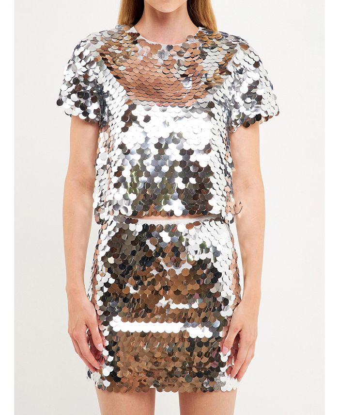 endless rose Women's Fisheye Sequins Top - Macy's