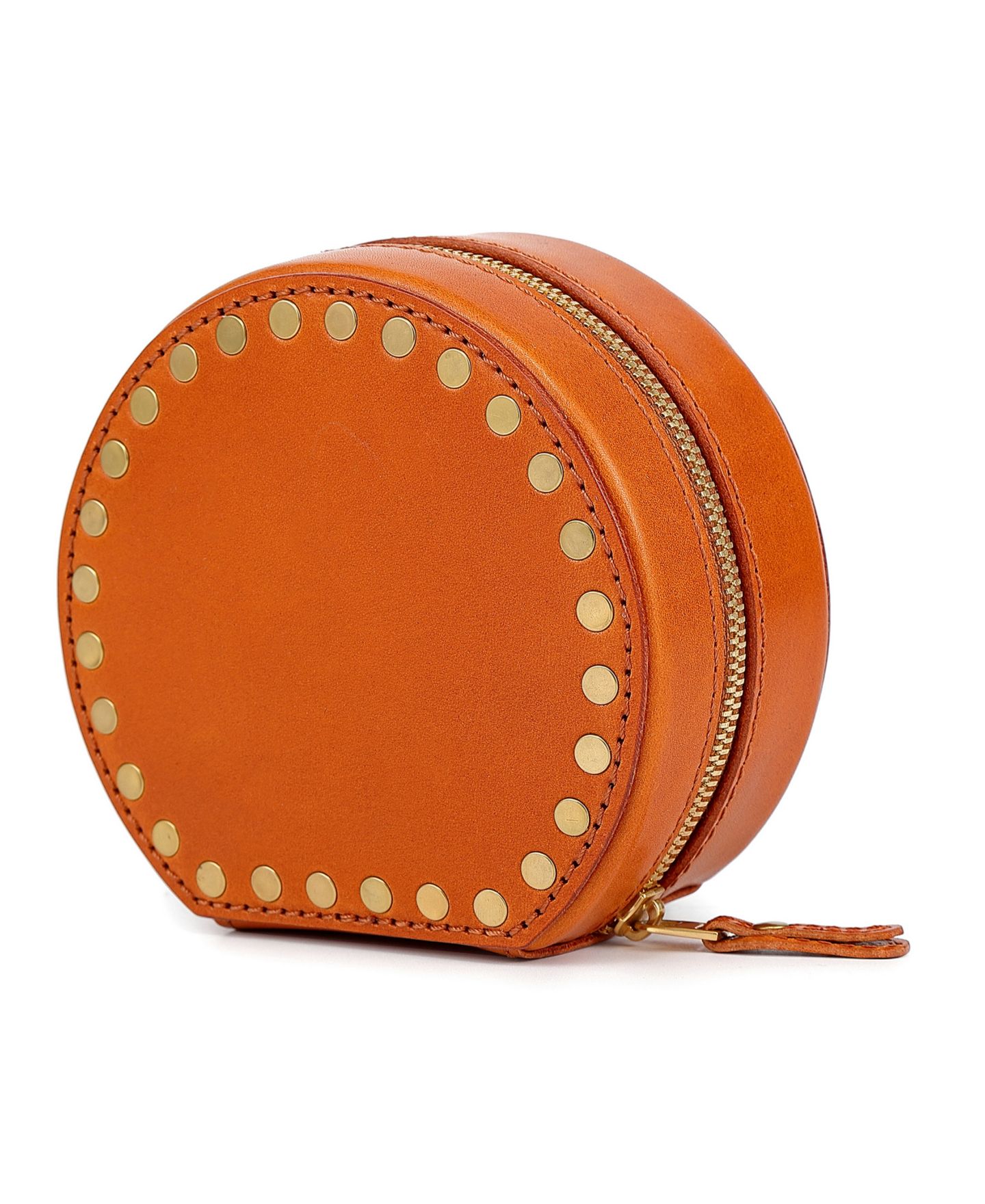 Женская сумка OLD TREND Leather Jewelry Box - Round, цвет: Карамельный — фото 3