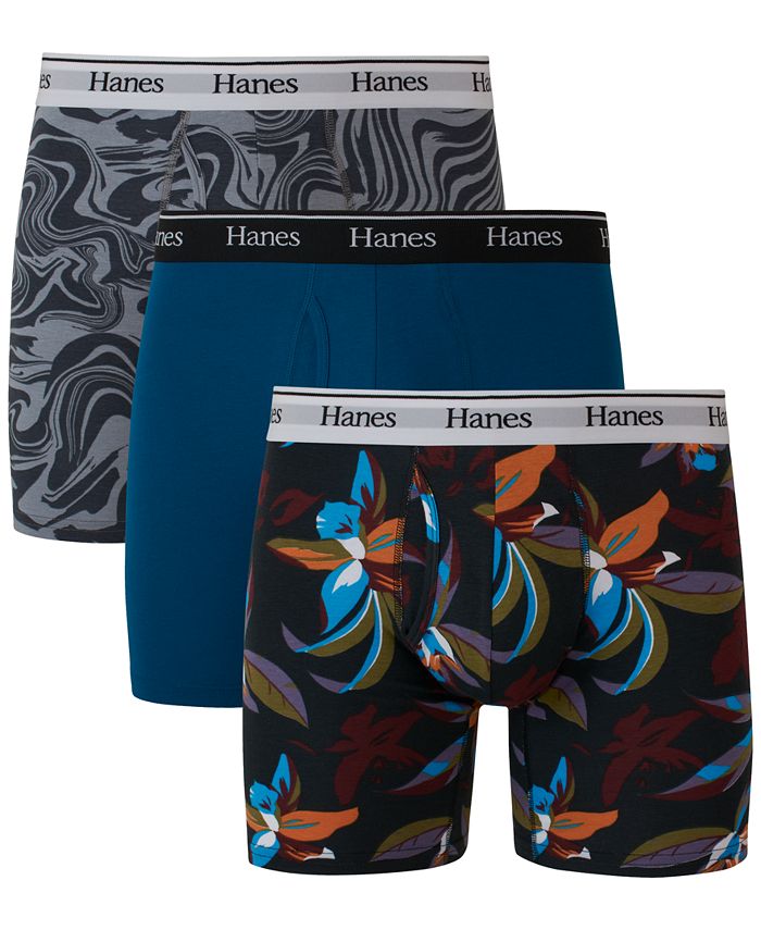 Hanes Men's Originals Ultimate 3Pk. ModernFit Stretch MoistureWicking Boxer Briefs Macy's
