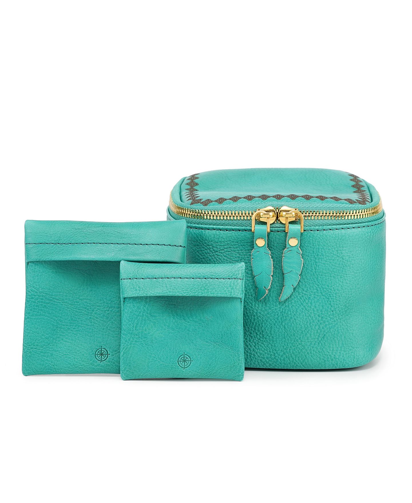 OLD TREND Celosia Cube Leather Jewelry Case, цвет: Аквамариновый — фото 3