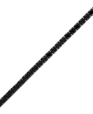 Men's Icon Black Spinel (1/10 ct. t.w.) Tennis Bracelet in Sterling Silver