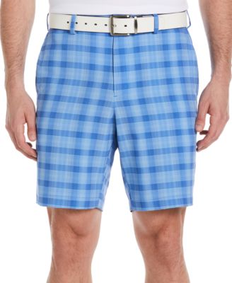 PGA TOUR - Men's Moisture-Wicking Stretch Shadow Plaid 9" Golf Shorts