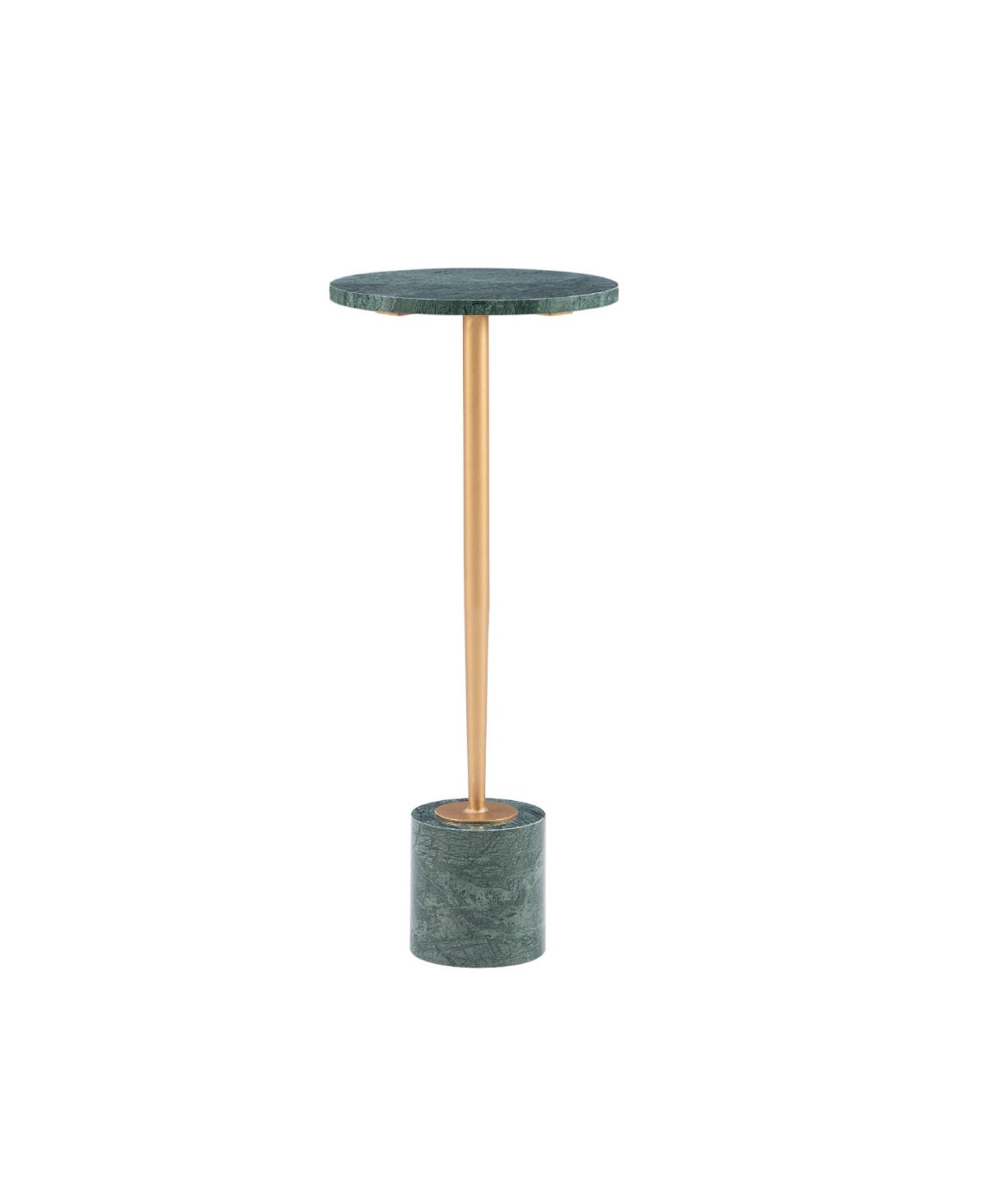 Linon Home Decor Powell Furniture Alberu Drink Table In Gold With Green Marble