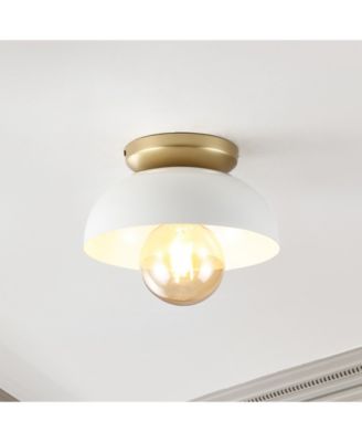 Paulina 8.5" 1-Light Classic Industrial Iron LED Flush Mount