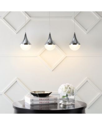 Elyse Teardrop 33" 3-Light Modern Mid-Century Iron, Acrylic Integrated Linear LED Pendant