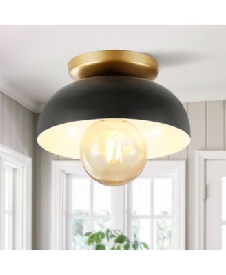 Paulina 8.5" 1-Light Classic Industrial Iron LED Flush Mount