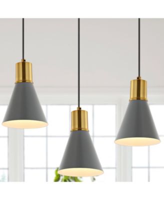 Apollo 33.5" 3-Light Mid-Century Modern Iron Adjustable Linear LED Pendant