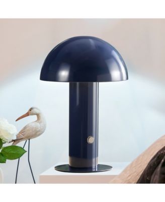 Boletus 10.75" Contemporary Bohemian Rechargeable, Cordless Iron Integrated LED Mushroom Table Lamp