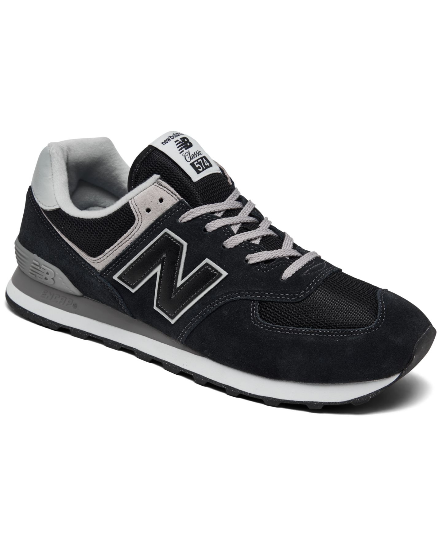 Мужские кроссовки New Balance 574 Casual, цвет: Чёрный / Белый — фото 1