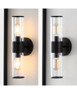 Quinn 15.5" 2-Light Farmhouse Industrial Iron, Acrylic LED Sconce