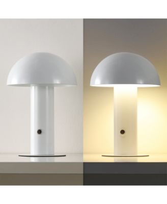 Boletus 10.75" Contemporary Bohemian Rechargeable, Cordless Iron Integrated LED Mushroom Table Lamp