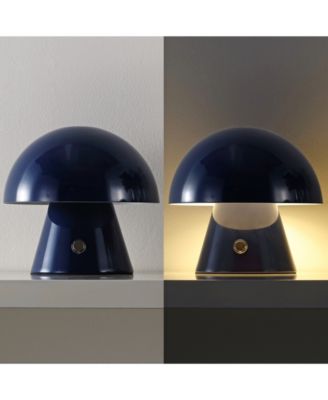Porcini 7" Contemporary Bohemian Rechargeable, Cordless Iron Integrated LED Mushroom Table Lamp