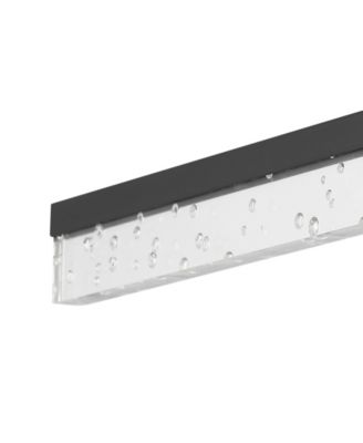 Ingres 30" 1-Light Modern Contemporary 360-Degree Rotatable Iron, Seeded Acrylic Integrated LED Vanity Light