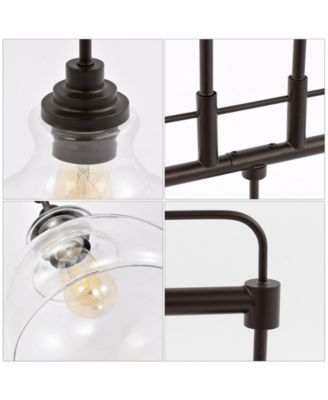 Marlowe 32.5" 3-Light Farmhouse Industrial Iron, Glass Linear LED Pendant