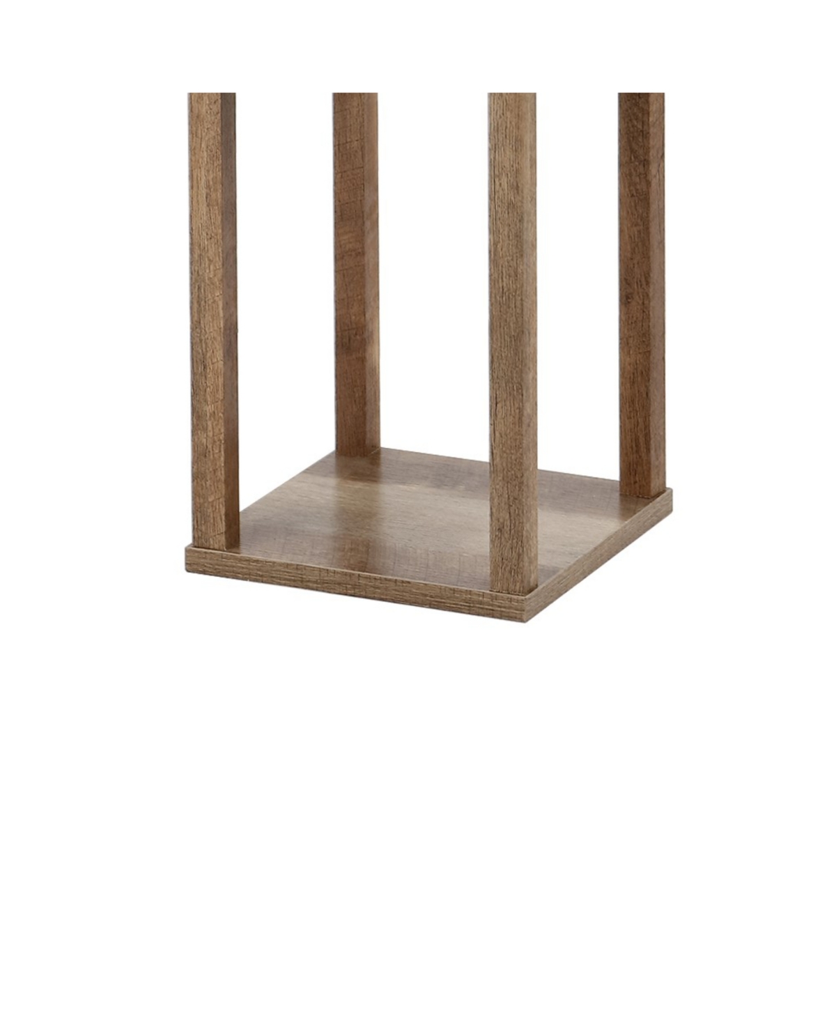 Etagere Rustic Bohemian Wooden Led 3-Shelf Floor Lamp with Pull-Chain, Usb Charging Port and Smart Bulb