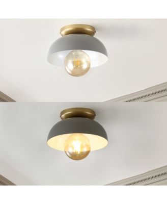 Paulina 8.5" 1-Light Classic Industrial Iron LED Flush Mount