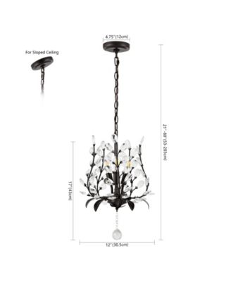 Adoria 12" 3-Light Contemporary Bohemian Iron, Acrylic LED Pendant
