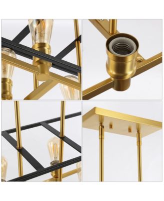 Liane 35" 8-Light Farmhouse Industrial Iron Linear LED Pendant