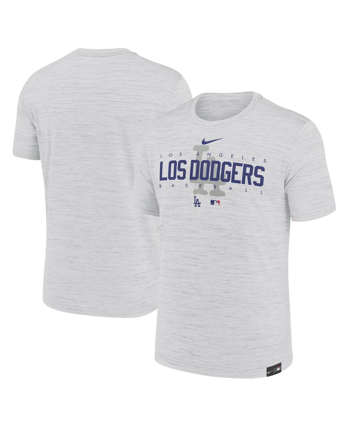 NIKE MEN'S NIKE GRAY LOS ANGELES DODGERS CITY CONNECT VELOCITY PRACTICE PERFORMANCE T-SHIRT