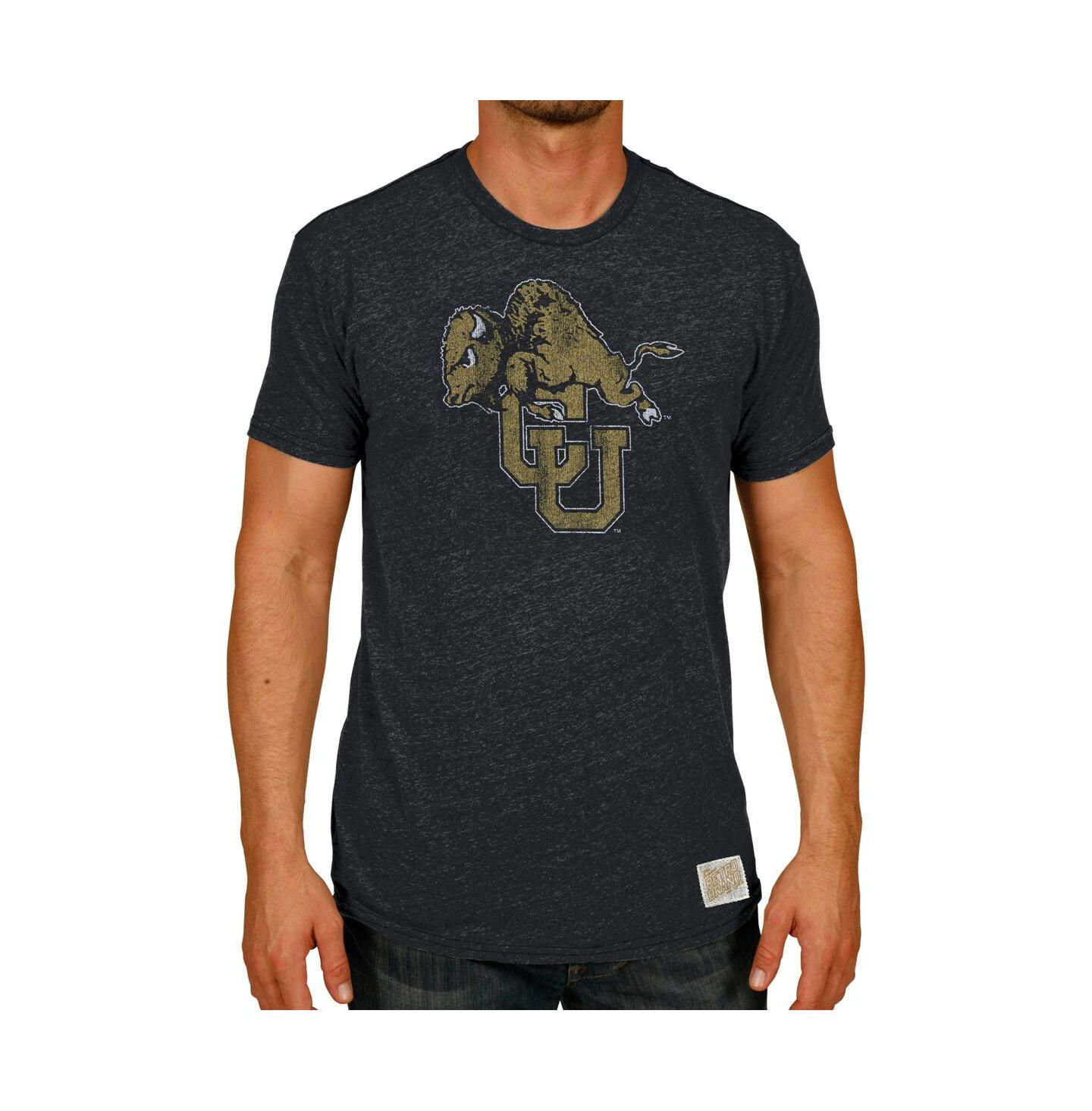Мужская футболка Original Retro Brand Black Colorado Buffaloes Vintage-Like Tri-Blend Logo — фото 2