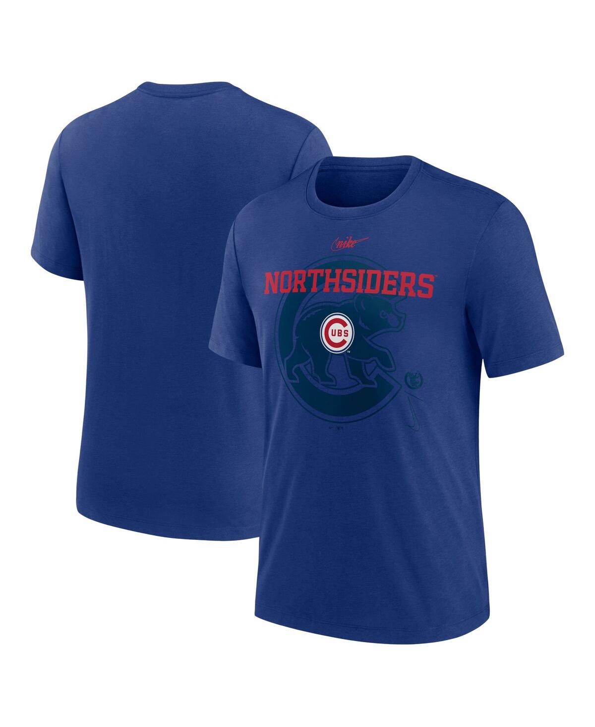 Men's NikeChicago Cubs Rewind Retro Tri-Blend T-shirt - Royal