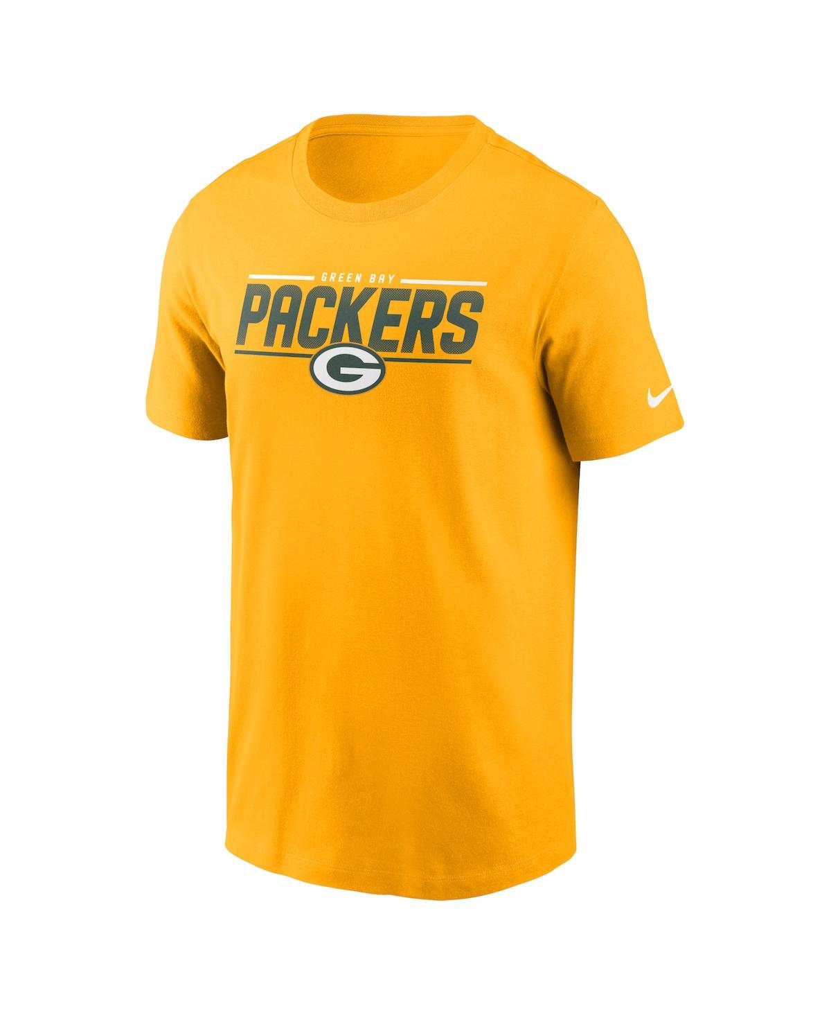 Shop Nike Men's  Gold Green Bay Packers Muscle T-shirt