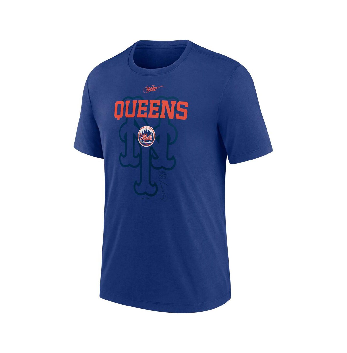 Мужская футболка Nike Royal New York Mets Rewind Retro Tri-Blend — фото 3
