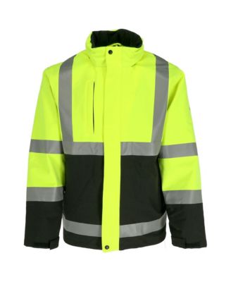 Men's HiVis 3-in-1 Rainwear Jacket - High Visibility, Waterproof, Breathable, Reflective Safety Coat with Removable Liner