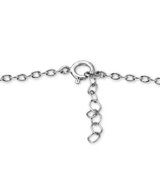 Cubic Zirconia Heart Drop Charm Ankle Bracelet in Sterling Silver, Created for Macy's