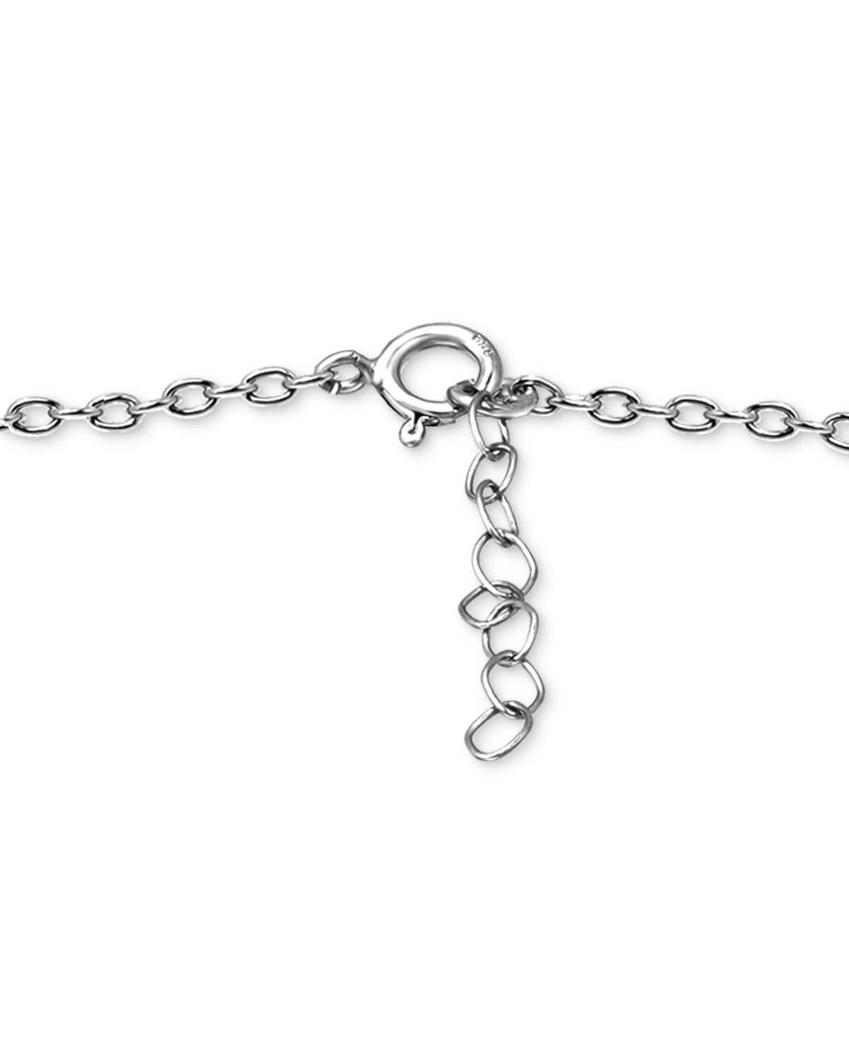 Giani Bernini Cubic Zirconia Heart Drop Charm Ankle Bracelet in Sterling Created for Macy's - SILVER