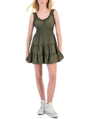 Hippie Rose - Juniors' Smocked-Waist Fit & Flare Dress