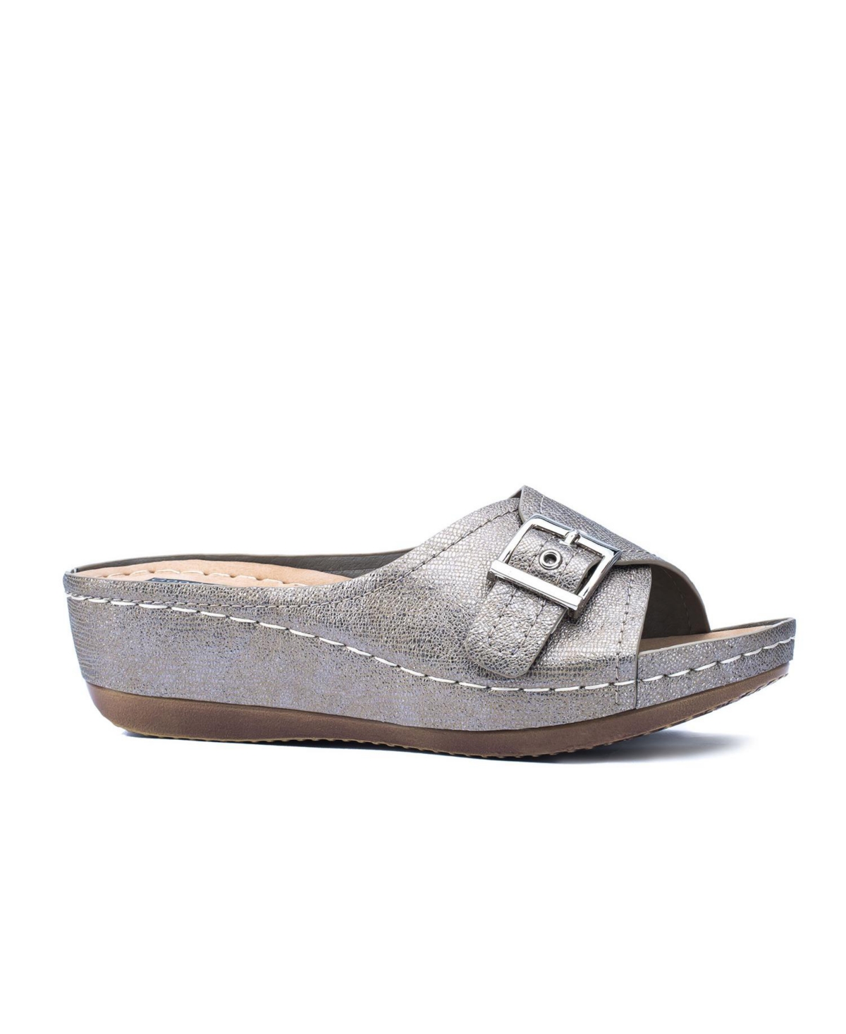 Women's Justina Buckle Comfort Wedge Sandals - Orange