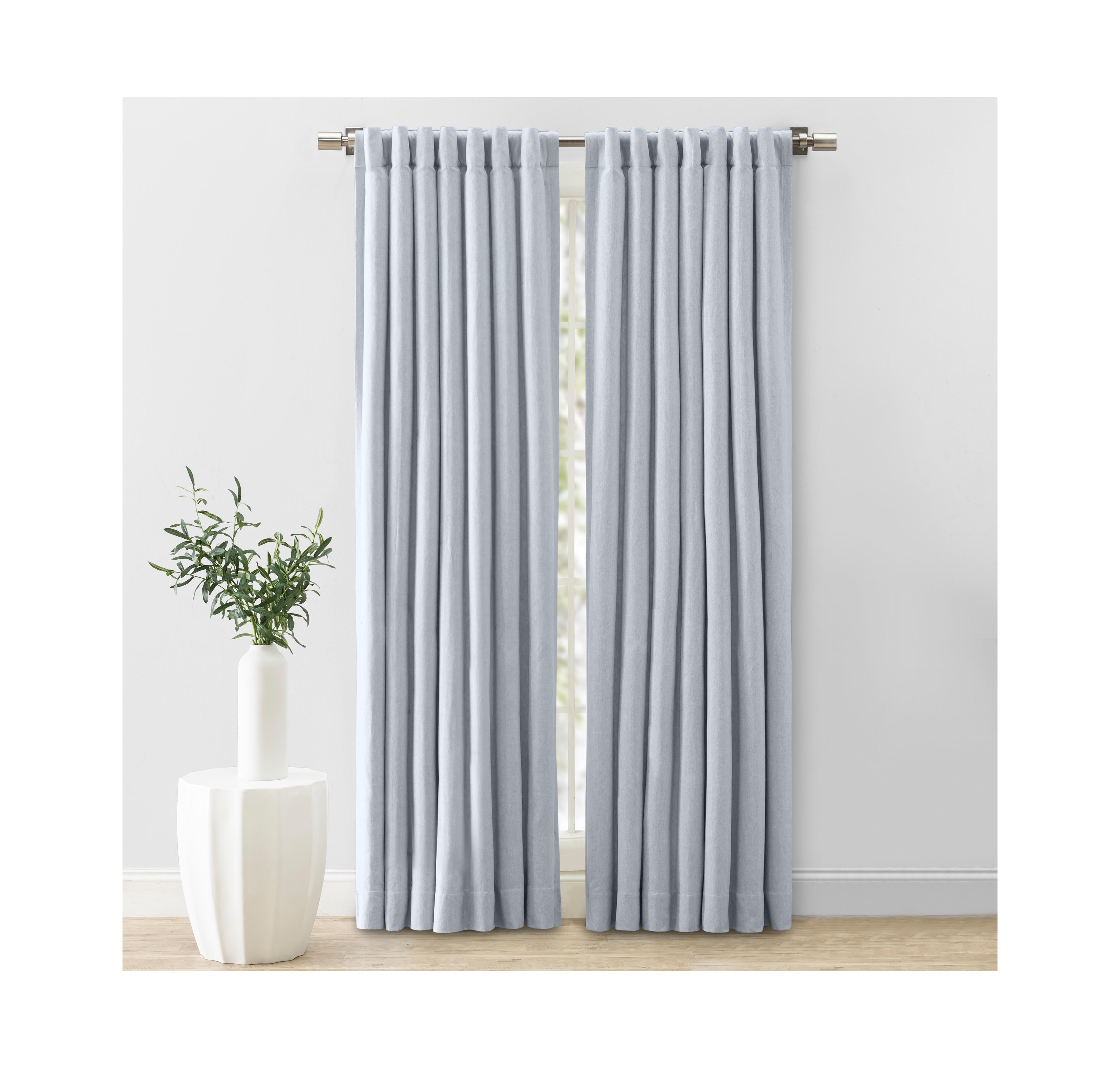 Ricardo Herringbone Lined Rod Pocket With Back Tabs Curtain Panel 48"W x 84"L