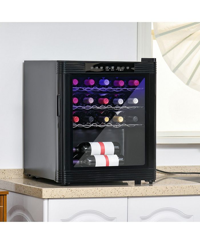 18 Bottle Wine Cooler, Mini Beverage Fridge, Freestanding Wine