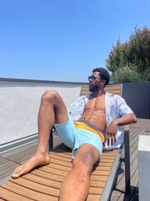 Men's 8" Mesh Lined Swim Trunks, up to Size 2XL