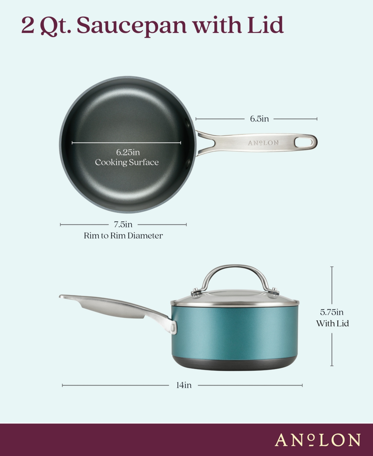 Anolon Achieve Hard Anodized Nonstick Sauce Pan with Lid