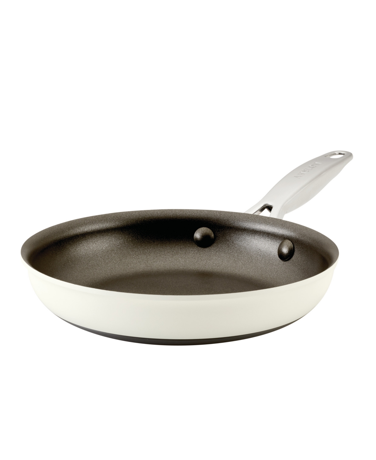 Shop Anolon Achieve Hard Anodized Nonstick 8.25" Frying Pan In Cream