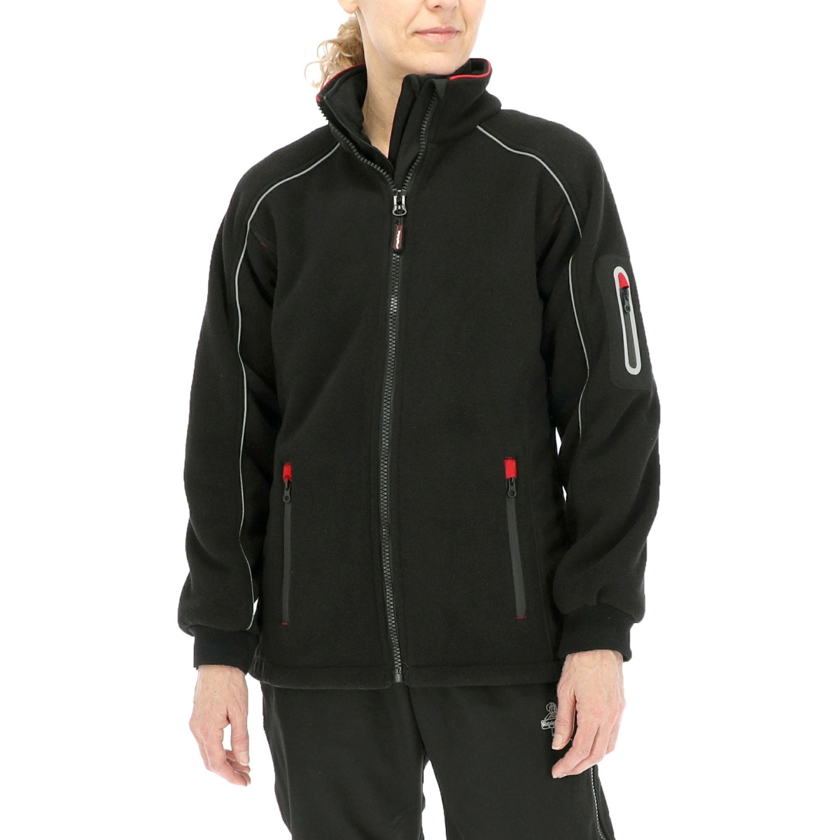 Plus Size Warm Hybrid Fleece Jacket - Black