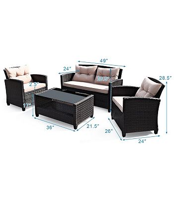 Costway 4 outlet piece rattan
