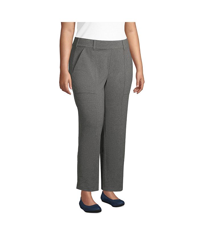 Lands' End Women's Plus Size Starfish Mid Rise Elastic Waist Pull On