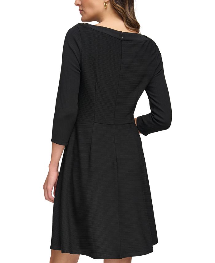 Sarin Mathews Women's 3/4 Sleeve A-Line Knit Dress - Fit & Flare Casual Dress, Soft Stretch Fabric, Multiple Sizes