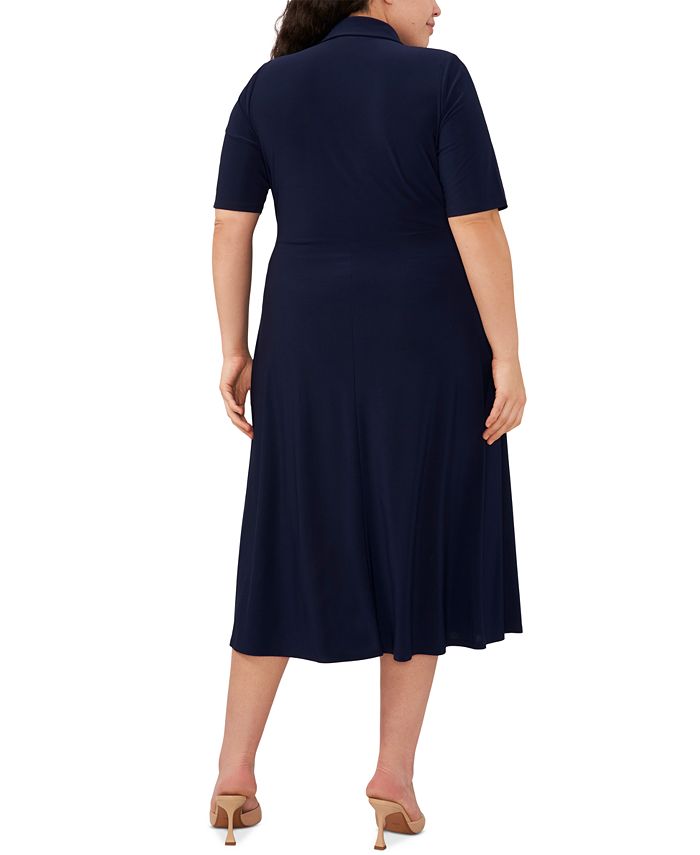 MSK Plus Size Collared Wrap Dress - Macy's
