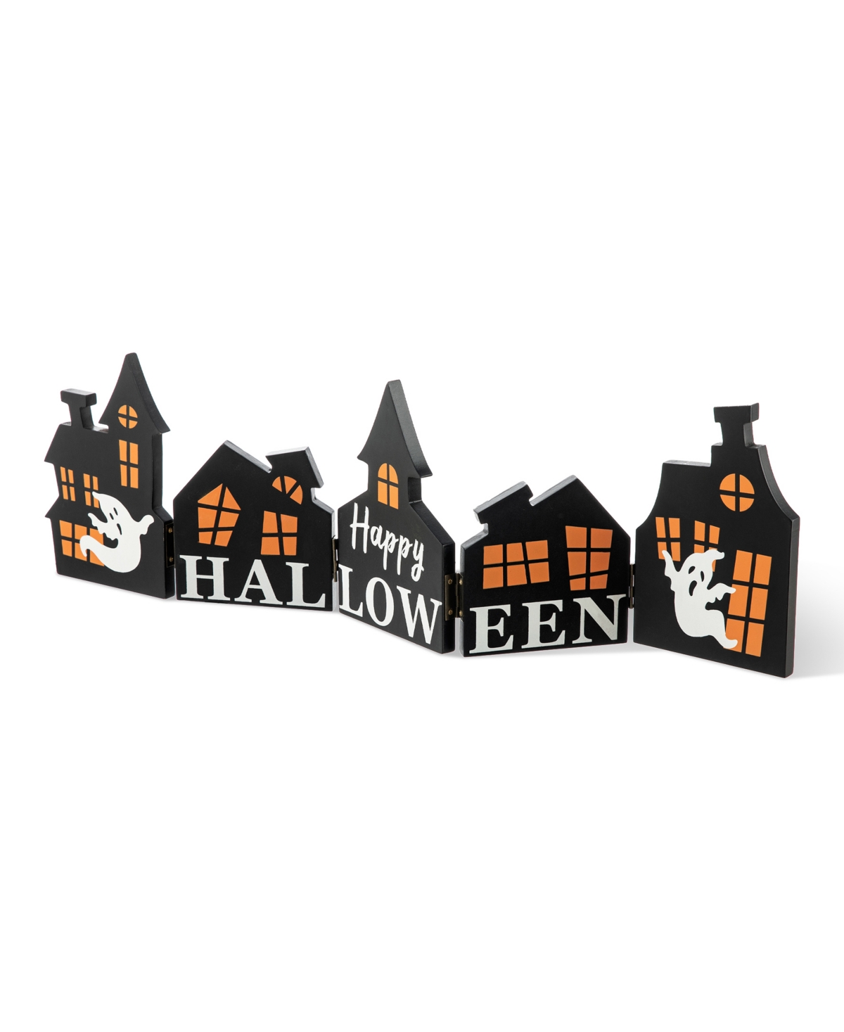 Glitzhome 24.75" L Halloween Wooden Hinged Haunted House Table Decor In Multi