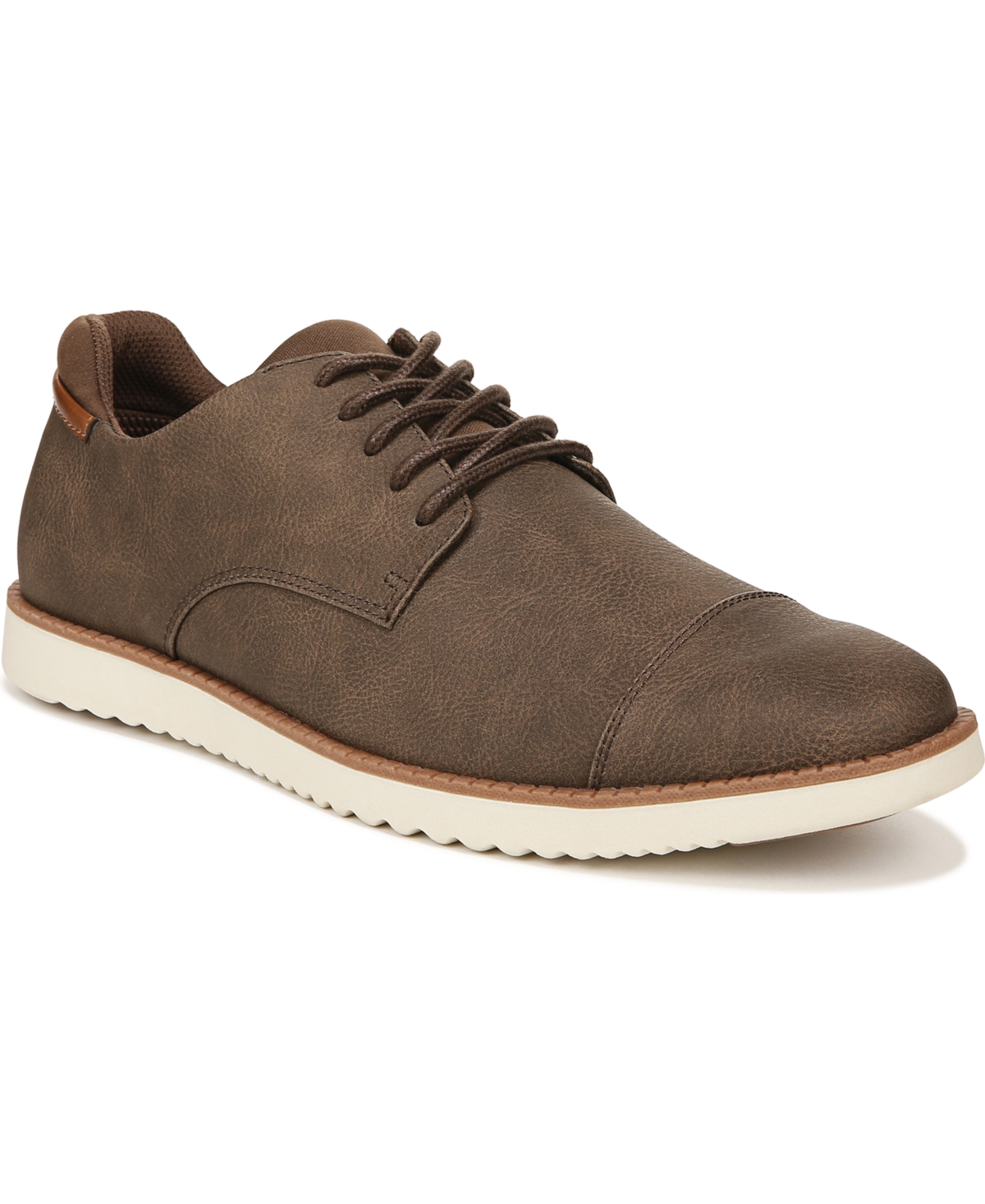 Dr. Scholl's Men's Sync Cap Lace Up Oxfords In Brown Synthetic Polyurethane