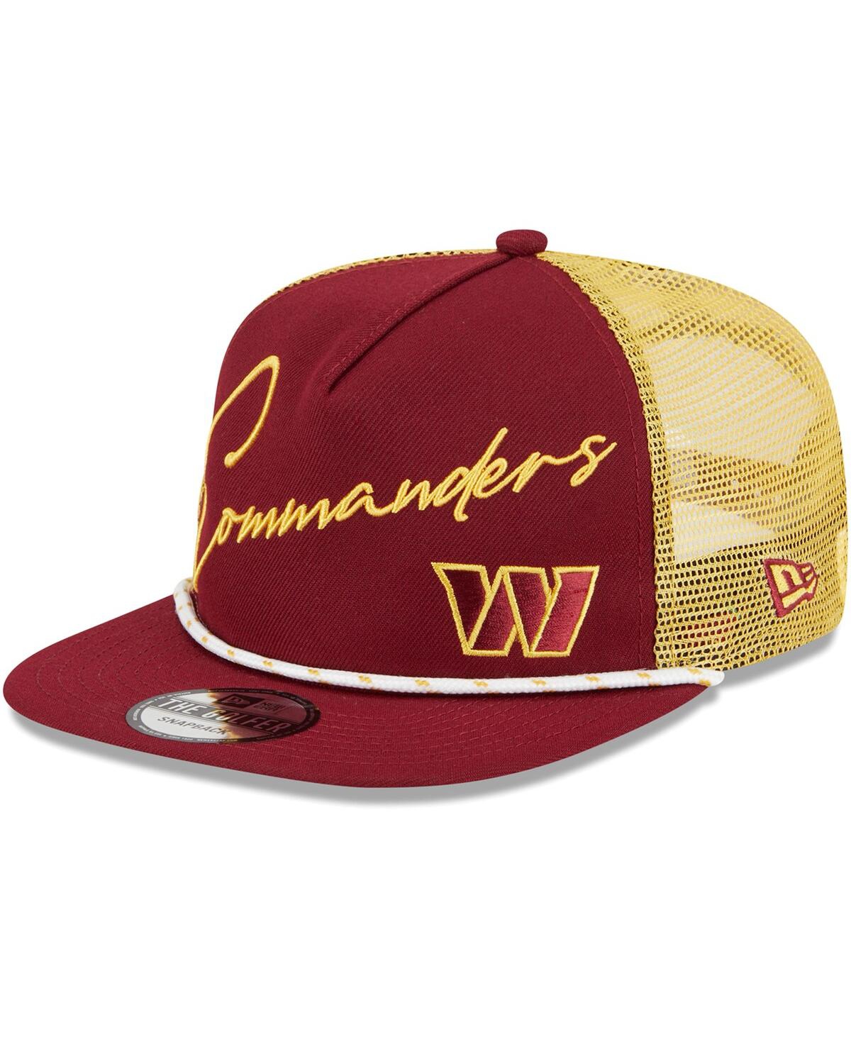 Shop New Era Men's  Burgundy Washington Commanders Script Logo Golfer 9fifty Snapback Hat