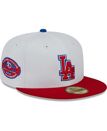 New Era Men's White, Red Los Angeles Dodgers Undervisor 59FIFTY Fitted ...