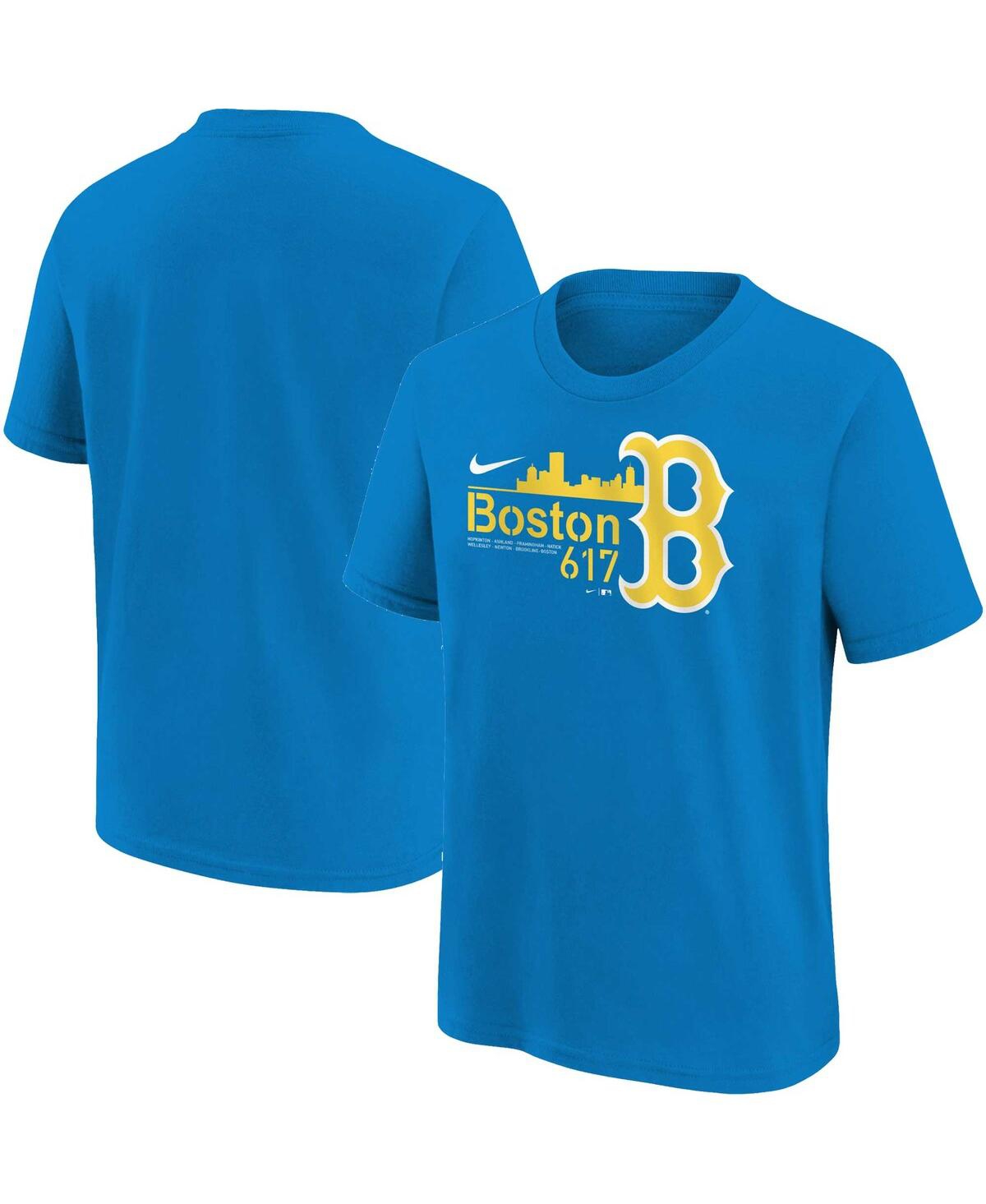 Shop Nike Preschool Boys And Girls  Blue Boston Red Sox City Connect T-shirt